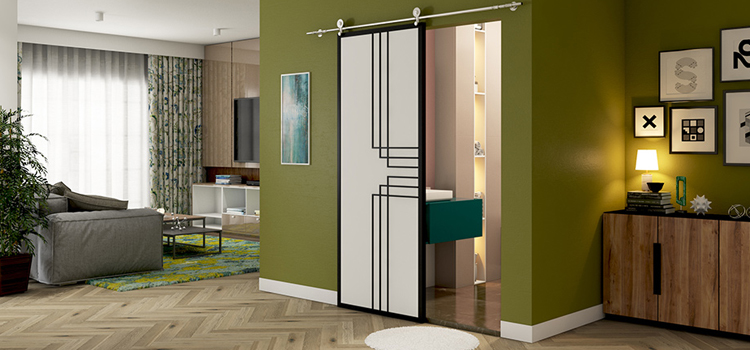 sliding bathroom door installation in Three Lakes